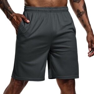 NWT Blue Ice Shorts Men's Large Charcoal Grey Cotton Blend Athletic